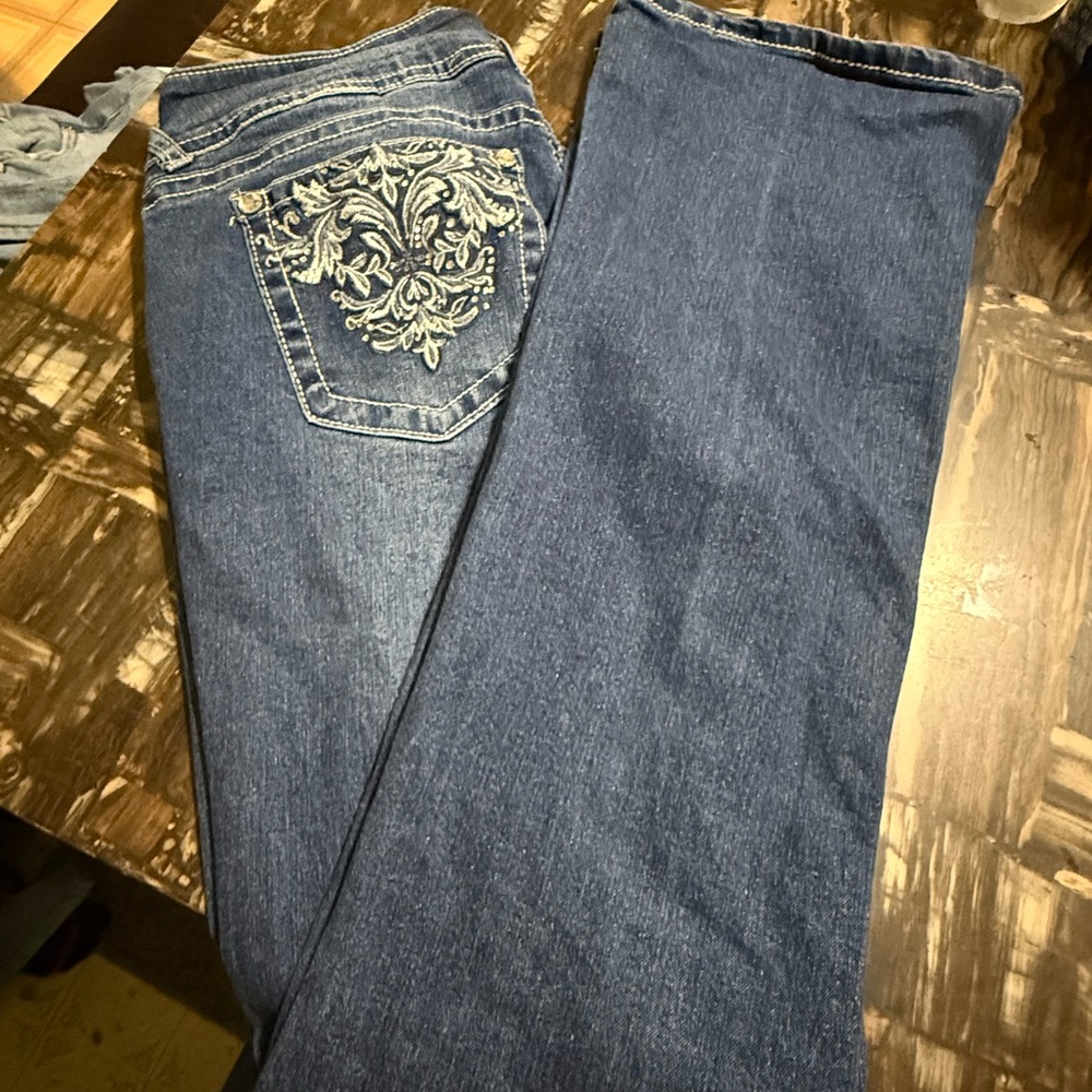 Bootcut Embroidered Blue Women Jeans